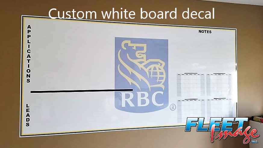 Custom white board decal