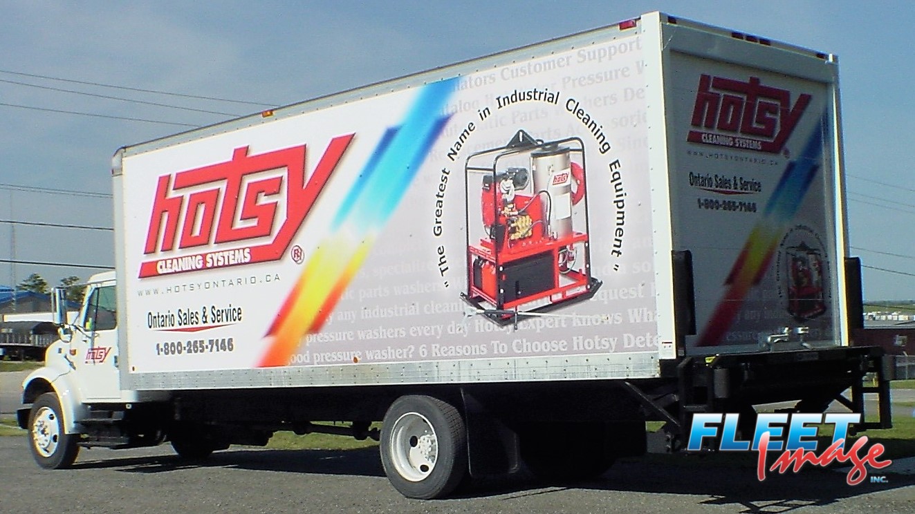 hotsy cleaning systems decal sticker on a truck
