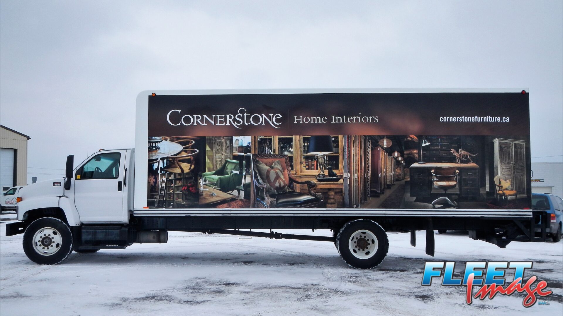 CORNERSTONE HOME INTERIORS decal sticker on a truck