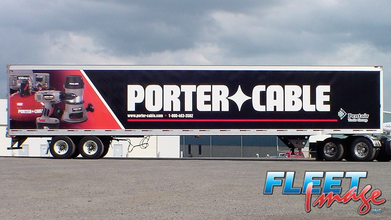 Pentair Tools Group Porter Cable decal sticker on a truck
