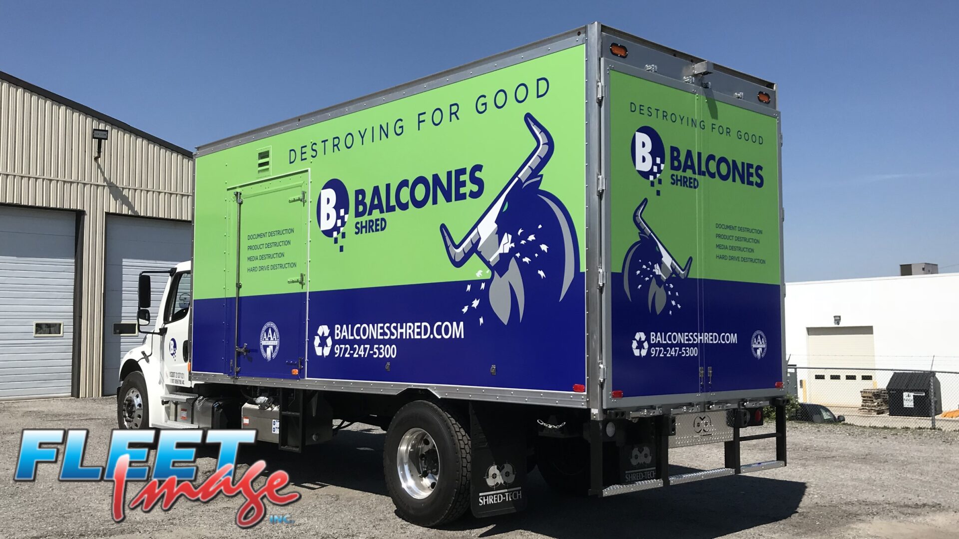 BALCONES SHRED decal sticker on a truck